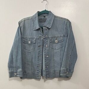 Vintage Younique Jean Jacket assorted gem buttons size large